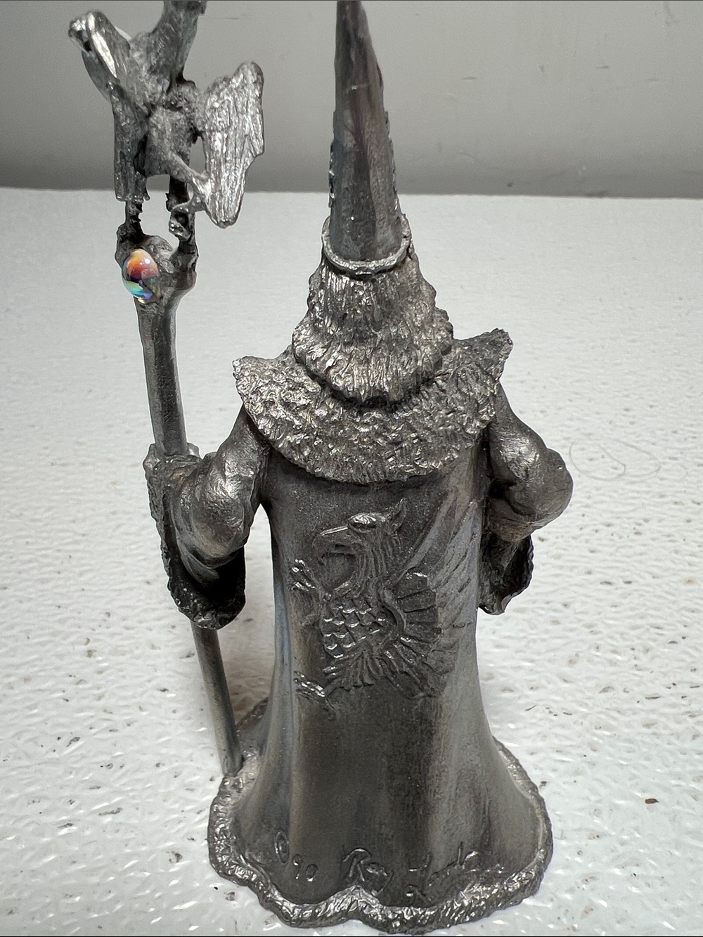Perth Pewter Wizard Figurine 1990 by Ray Lamb Rare 3 Crystals - Picture 6 of 9